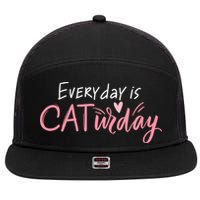 Everyday Is Caturday Cat Lover 7 Panel Mesh Trucker Snapback Hat