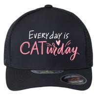 Everyday Is Caturday Cat Lover Flexfit Unipanel Trucker Cap