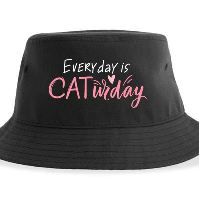 Everyday Is Caturday Cat Lover Sustainable Bucket Hat
