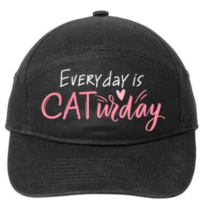 Everyday Is Caturday Cat Lover 7-Panel Snapback Hat