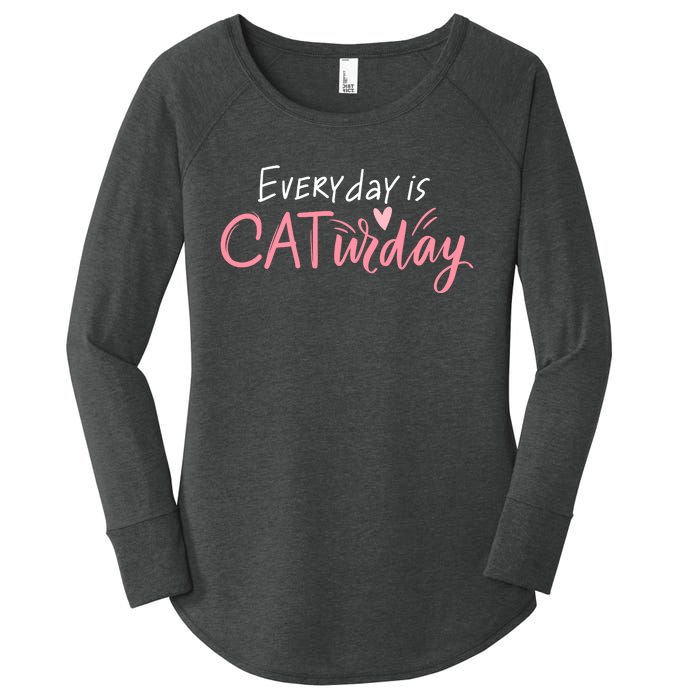 Everyday Is Caturday Cat Lover Women's Perfect Tri Tunic Long Sleeve Shirt