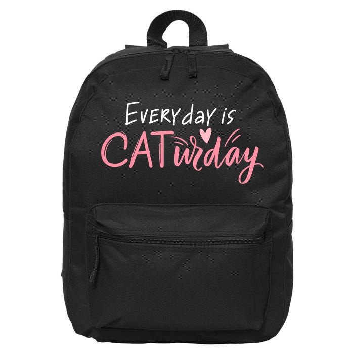 Everyday Is Caturday Cat Lover 16 in Basic Backpack