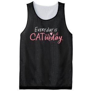 Everyday Is Caturday Cat Lover Mesh Reversible Basketball Jersey Tank