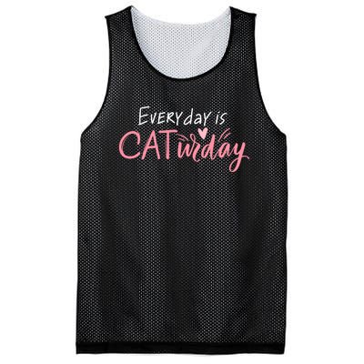 Everyday Is Caturday Cat Lover Mesh Reversible Basketball Jersey Tank