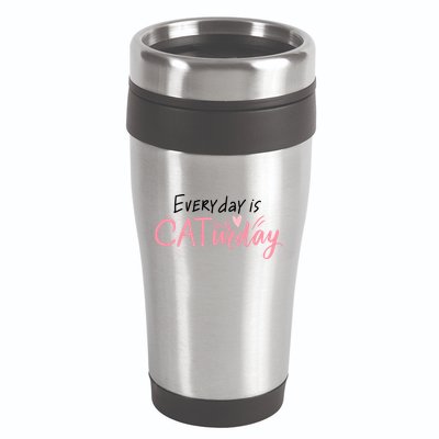 Everyday Is Caturday Cat Lover 16oz Travel Tumbler