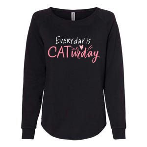 Everyday Is Caturday Cat Lover Womens California Wash Sweatshirt