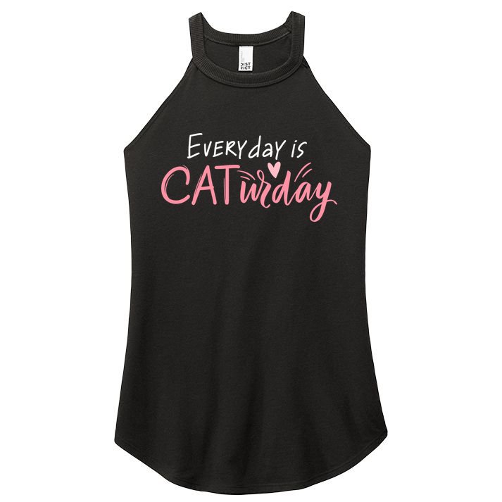 Everyday Is Caturday Cat Lover Women's Perfect Tri Rocker Tank