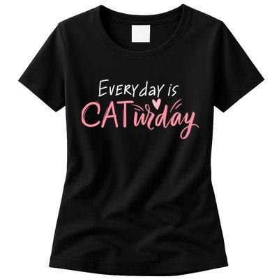 Everyday Is Caturday Cat Lover Womens T-Shirt