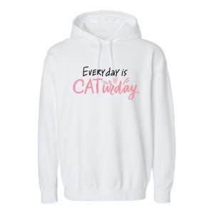 Everyday Is Caturday Cat Lover Garment-Dyed Fleece Hoodie