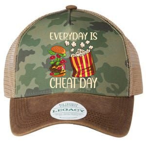 Everyday Is Cheat Day Hamburger Popcorn Fast Food Sports Gift Legacy Tie Dye Trucker Hat