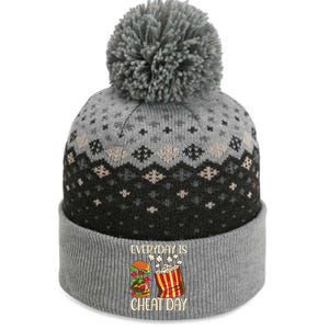 Everyday Is Cheat Day Hamburger Popcorn Fast Food Sports Gift The Baniff Cuffed Pom Beanie