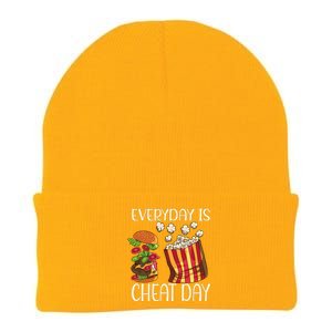 Everyday Is Cheat Day Hamburger Popcorn Fast Food Sports Gift Knit Cap Winter Beanie