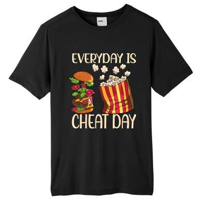 Everyday Is Cheat Day Hamburger Popcorn Fast Food Sports Gift Tall Fusion ChromaSoft Performance T-Shirt