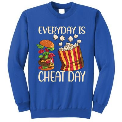 Everyday Is Cheat Day Hamburger Popcorn Fast Food Sports Gift Sweatshirt