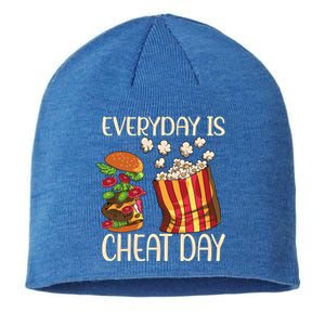 Everyday Is Cheat Day Hamburger Popcorn Fast Food Sports Gift Sustainable Beanie