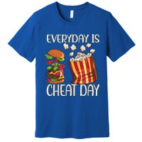 Everyday Is Cheat Day Hamburger Popcorn Fast Food Sports Gift Premium T-Shirt