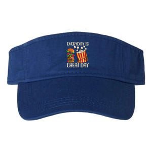 Everyday Is Cheat Day Hamburger Popcorn Fast Food Sports Gift Valucap Bio-Washed Visor