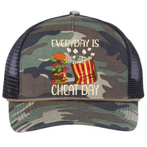 Everyday Is Cheat Day Hamburger Popcorn Fast Food Sports Gift Retro Rope Trucker Hat Cap