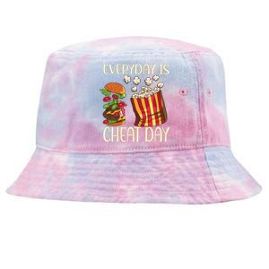 Everyday Is Cheat Day Hamburger Popcorn Fast Food Sports Gift Tie-Dyed Bucket Hat