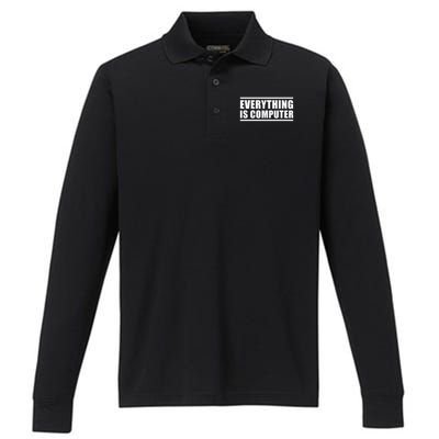 Everything Is Computer Performance Long Sleeve Polo