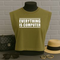 Everything Is Computer Garment-Dyed Women's Muscle Tee