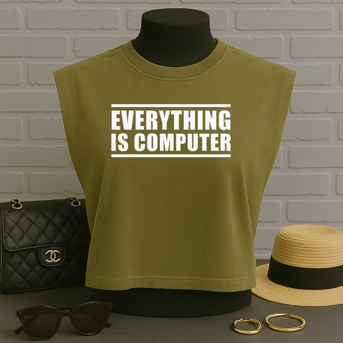 Everything Is Computer Garment-Dyed Women's Muscle Tee