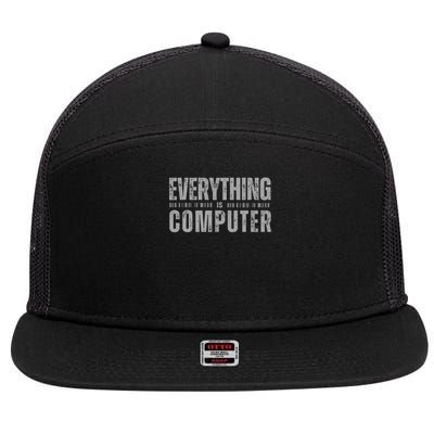  EVERYTHING IS COMPUTER Tech Support D.O.G.E  7 Panel Mesh Trucker Snapback Hat