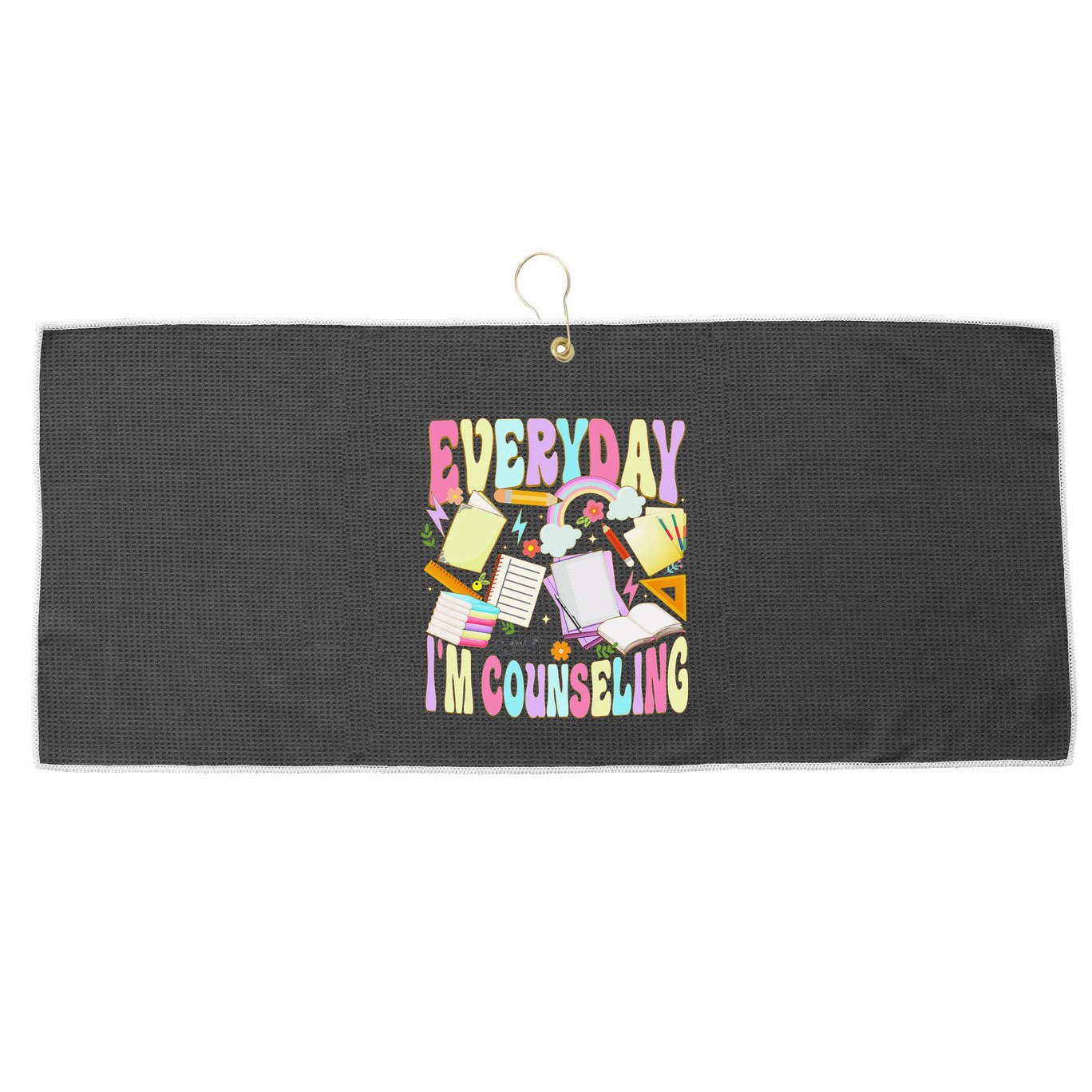 Everyday IM Counseling Funny School Counseling Week Large Microfiber Waffle Golf Towel