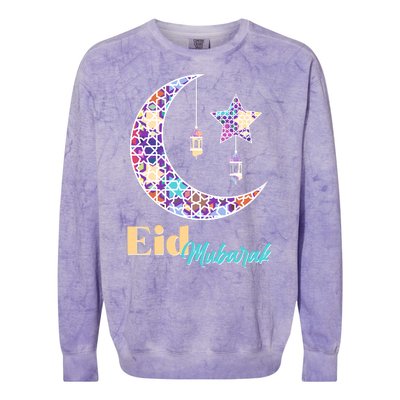 Eid Mubarak Happy Ramadan  Colorblast Crewneck Sweatshirt