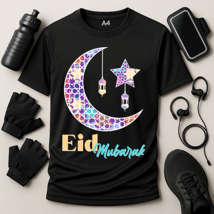 Eid Mubarak Happy Ramadan  Cooling Performance Crew T-Shirt
