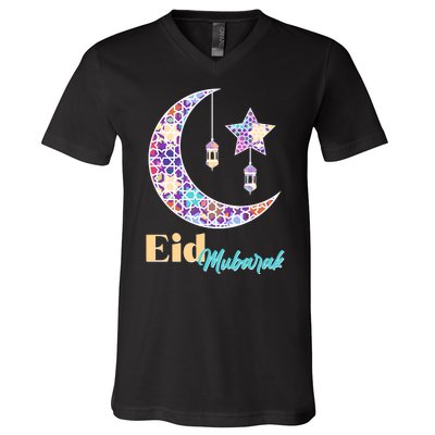 Eid Mubarak Happy Ramadan  V-Neck T-Shirt