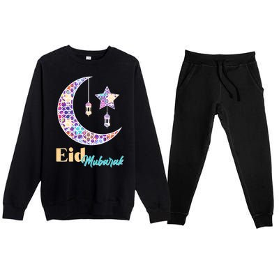 Eid Mubarak Happy Ramadan  Premium Crewneck Sweatsuit Set