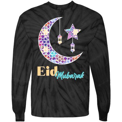 Eid Mubarak Happy Ramadan  Tie-Dye Long Sleeve Shirt