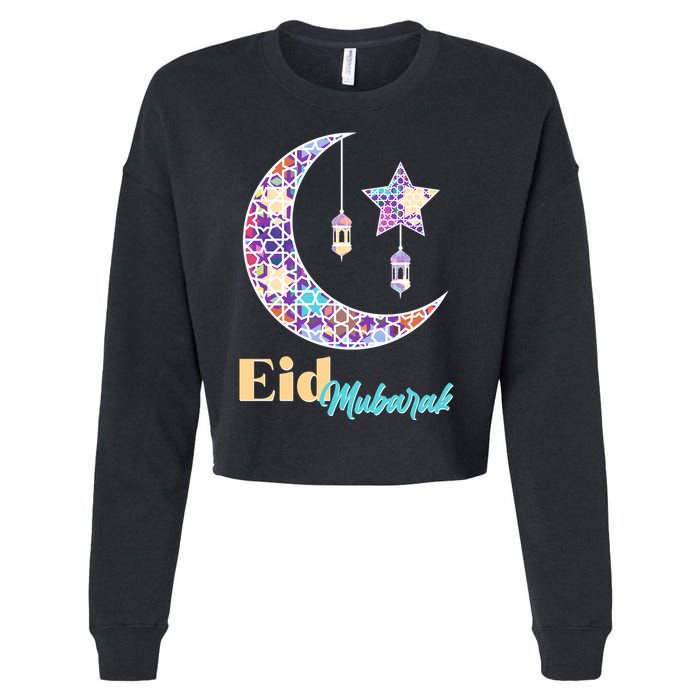 Eid Mubarak Happy Ramadan  Cropped Pullover Crew