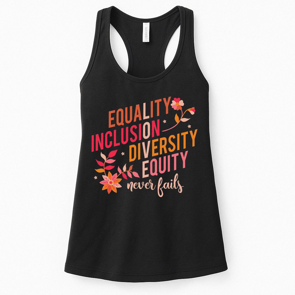 Equality Inclusion Diversity Equity Love Never Fails Teacher Womens Tank Top
