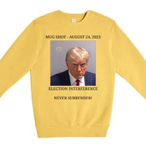 Election Interference Donald Trump Mugshot Premium Crewneck Sweatshirt