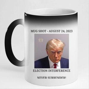 Election Interference Donald Trump Mugshot 11oz Black Color Changing Mug