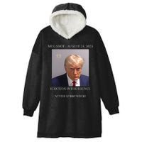 Election Interference Donald Trump Mugshot Hooded Wearable Blanket