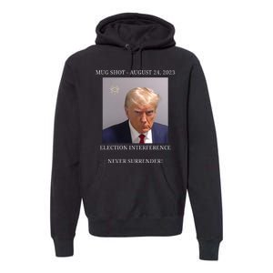 Election Interference Donald Trump Mugshot Premium Hoodie