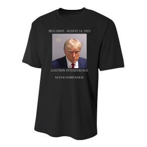 Election Interference Donald Trump Mugshot Youth Performance Sprint T-Shirt