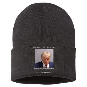 Election Interference Donald Trump Mugshot Sustainable Knit Beanie