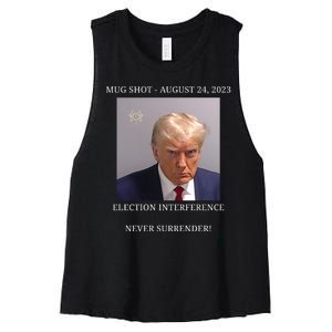 Election Interference Donald Trump Mugshot Women's Racerback Cropped Tank