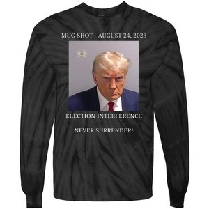 Election Interference Donald Trump Mugshot Tie-Dye Long Sleeve Shirt