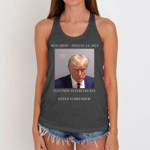 Election Interference Donald Trump Mugshot Women's Knotted Racerback Tank