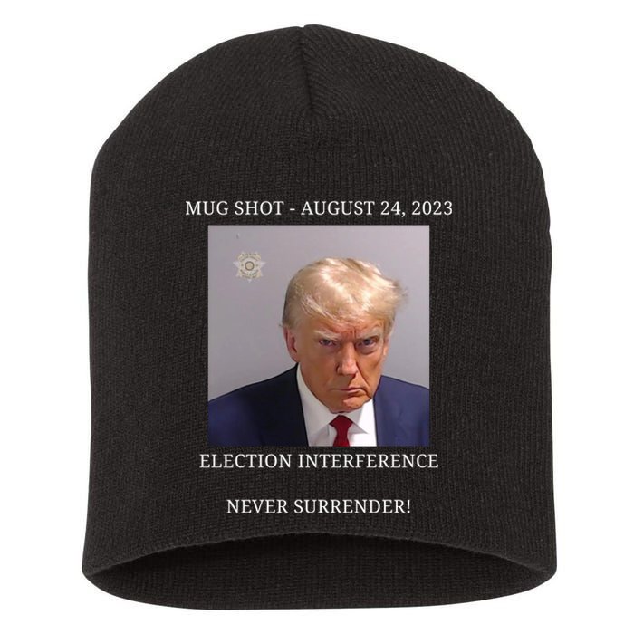 Election Interference Donald Trump Mugshot Short Acrylic Beanie