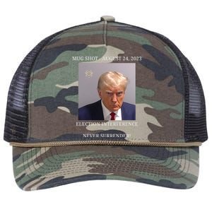 Election Interference Donald Trump Mugshot Retro Rope Trucker Hat Cap