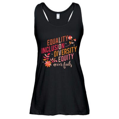 Equality Inclusion Diversity Equity Love Never Fails Teacher Ladies Essential Flowy Tank