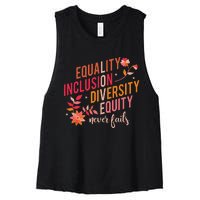 Equality Inclusion Diversity Equity Love Never Fails Teacher Women's Racerback Cropped Tank