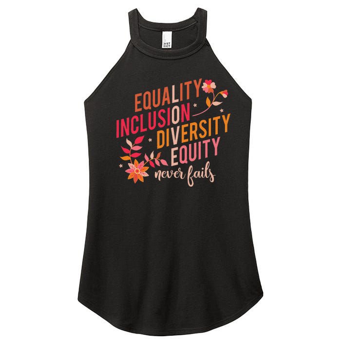 Equality Inclusion Diversity Equity Love Never Fails Teacher Women's Perfect Tri Rocker Tank