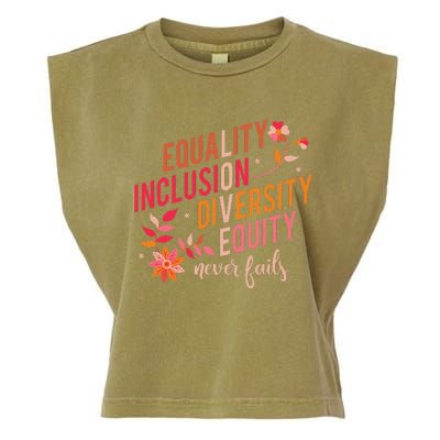 Equality Inclusion Diversity Equity Love Never Fails Teacher Garment-Dyed Women's Muscle Tee